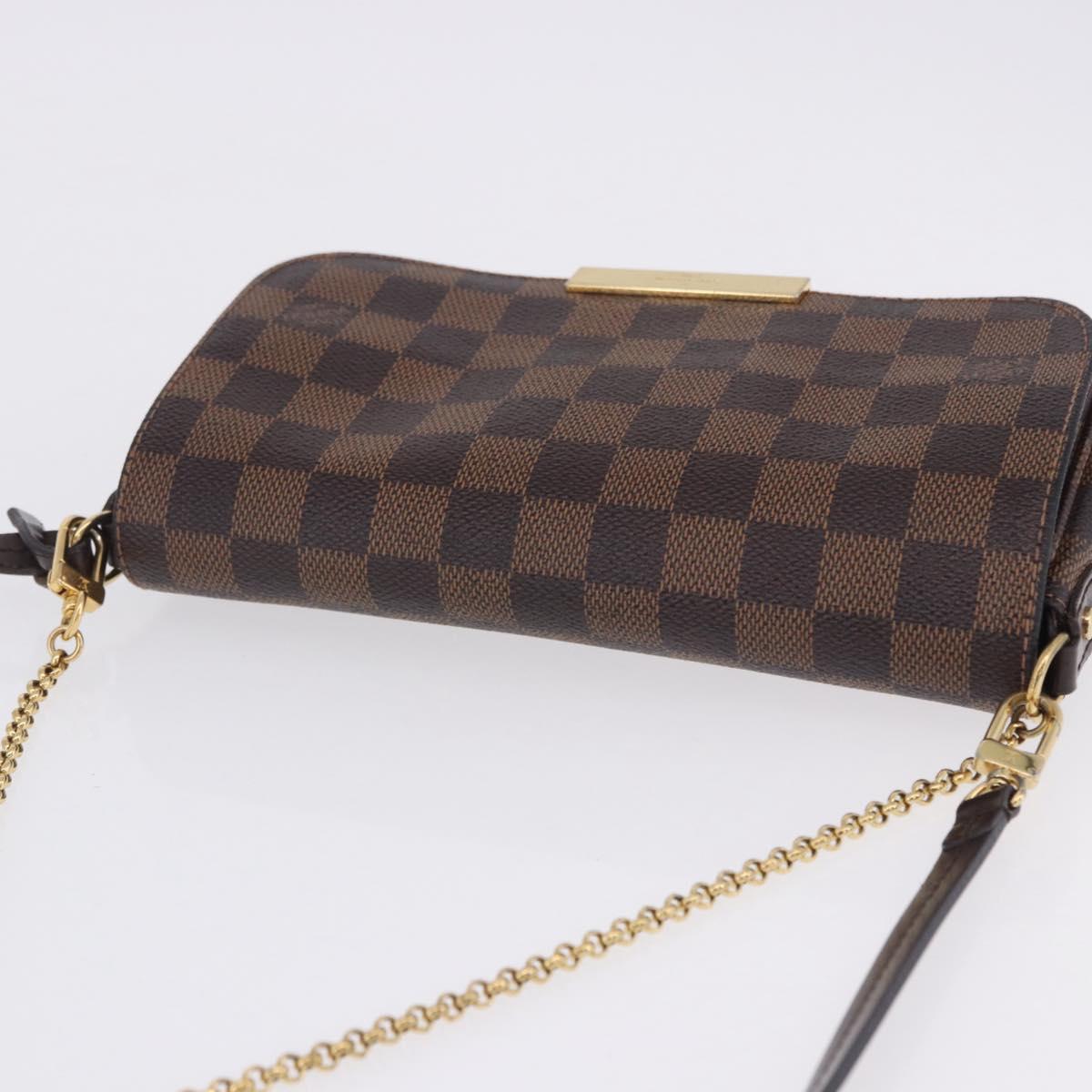 LOUIS VUITTON Damier Ebene Favorit PM Shoulder Bag 2way N41276 LV Auth ka6018V
