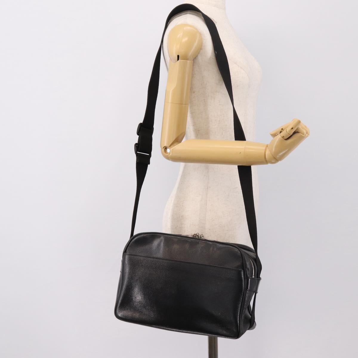 LOUIS VUITTON Taiga Reporter PM Shoulder Bag Ardoise M30152 LV Auth ka6020