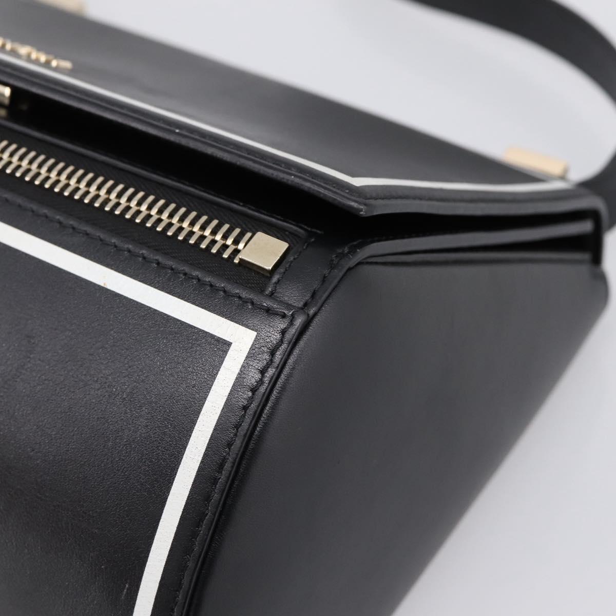 GIVENCHY Shoulder Bag Leather Black Gold Auth ka6021A