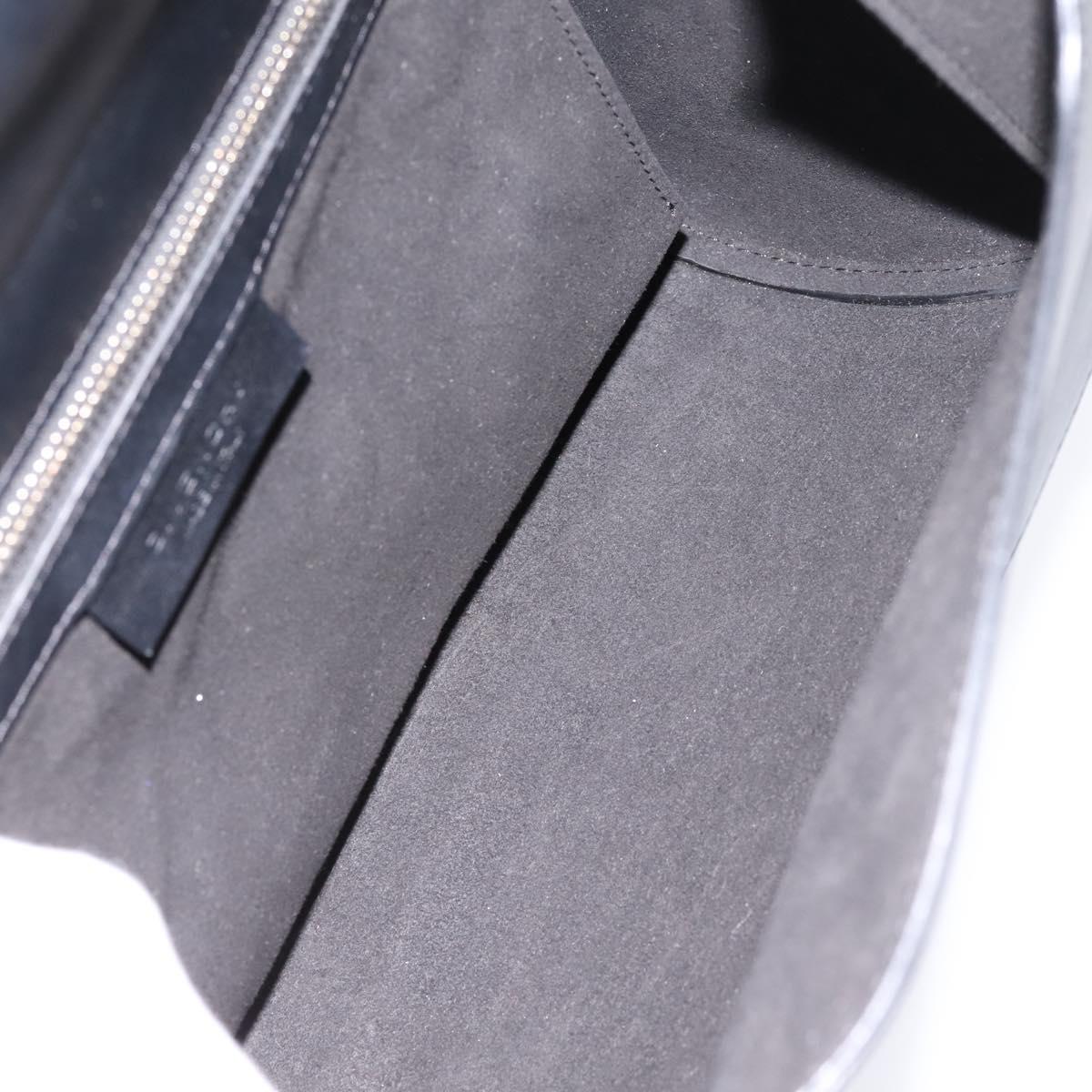 GIVENCHY Shoulder Bag Leather Black Gold Auth ka6021A