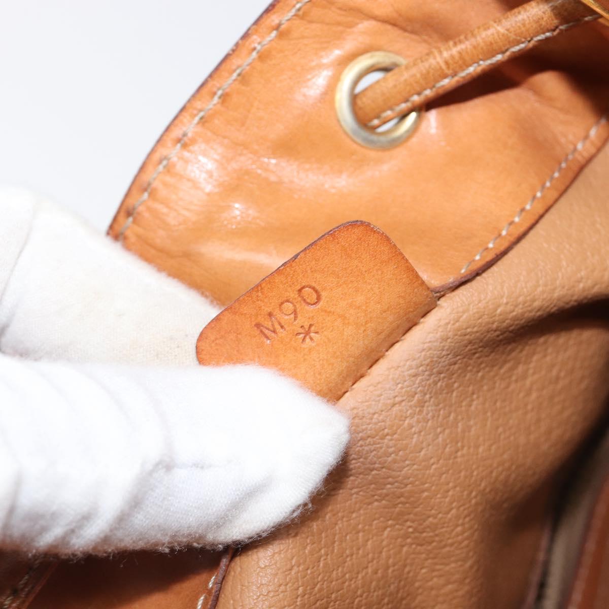 CELINE Macadam Canvas Shoulder Bag PVC Beige Gold Auth ka6022