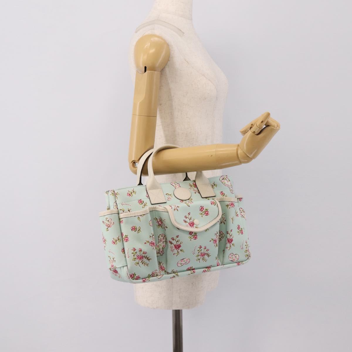 GUCCI Hand Bag Canvas Light Blue 628159 Auth ka6023V