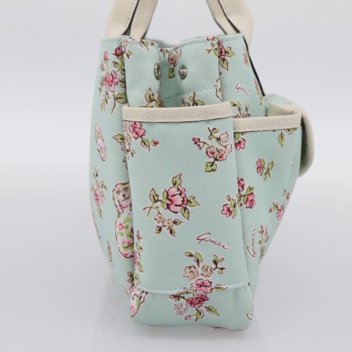 GUCCI Hand Bag Canvas Light Blue 628159 Auth ka6023V