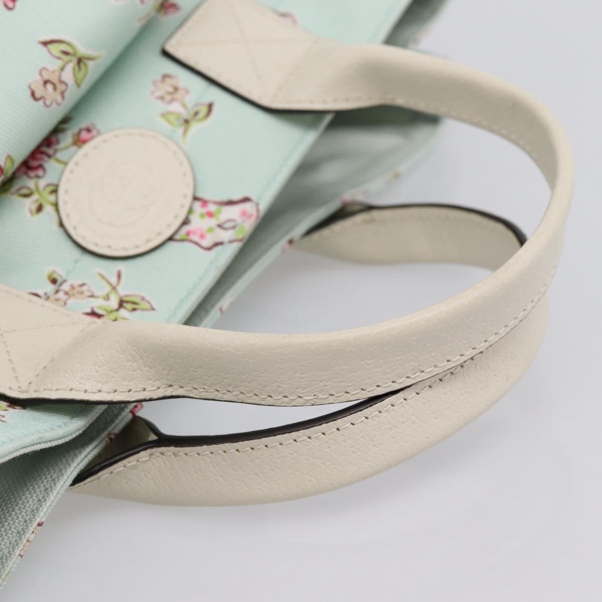 GUCCI Hand Bag Canvas Light Blue 628159 Auth ka6023V