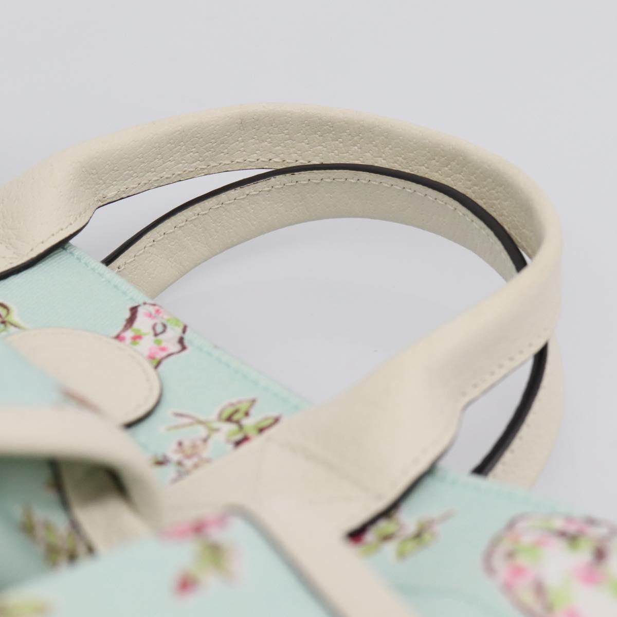 GUCCI Hand Bag Canvas Light Blue 628159 Auth ka6023V