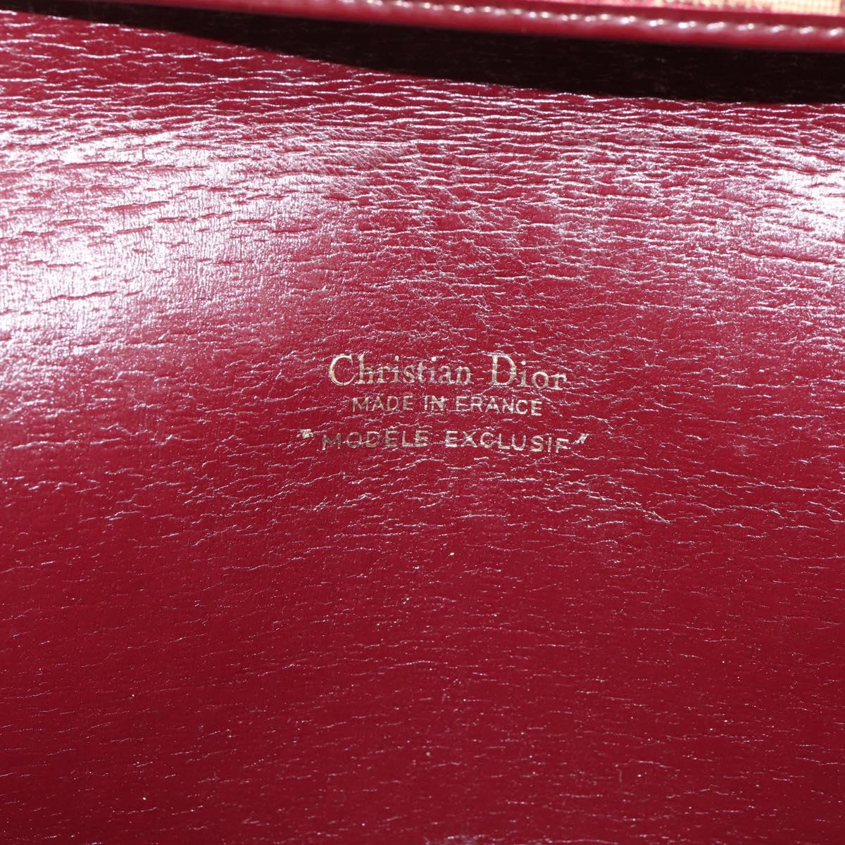 Christian Dior Trotter Canvas Shoulder Bag Red Gold Auth ka6024