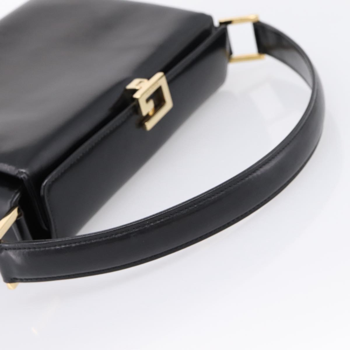GUCCI Hand Bag Leather Black Gold 000 1448 1269 Auth ka6027A