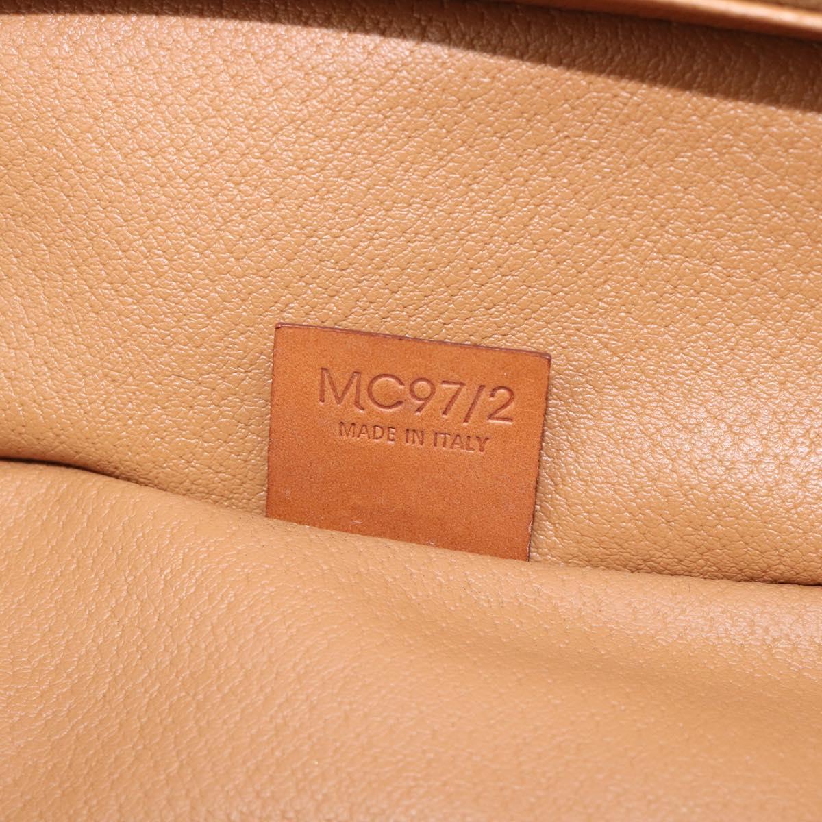 CELINE Macadam Canvas Vanity Hand Bag PVC Leather Brown Gold Auth ka6028A