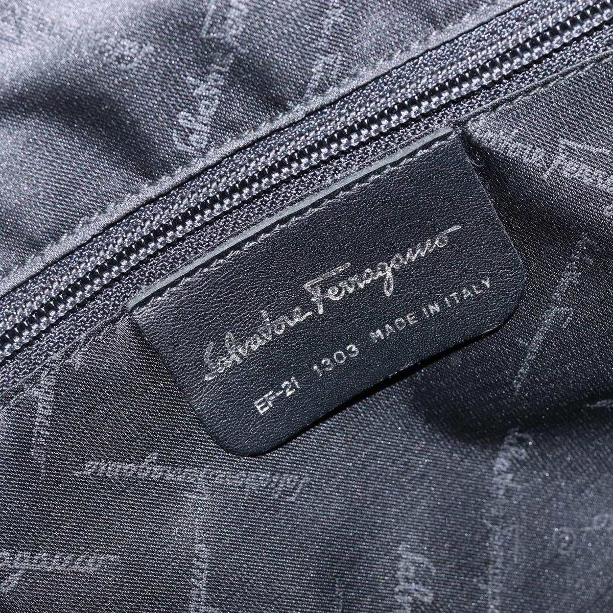 Salvatore Ferragamo Tote Bag Canvas Beige Silver Auth ka6029