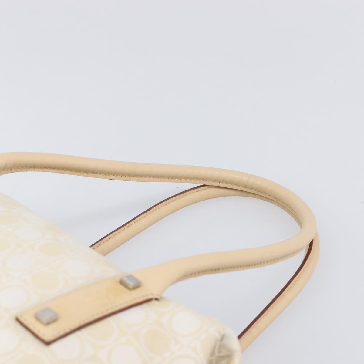 Salvatore Ferragamo Tote Bag Canvas Beige Silver Auth ka6029