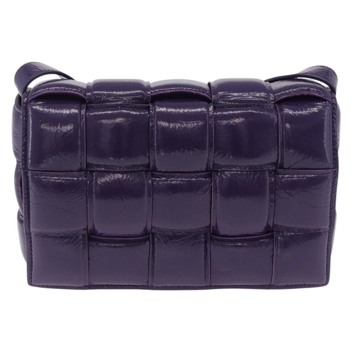 BOTTEGA VENETA MAXI INTRECCIATO Padded Cassette Bag Leather Purple Auth ka6032V