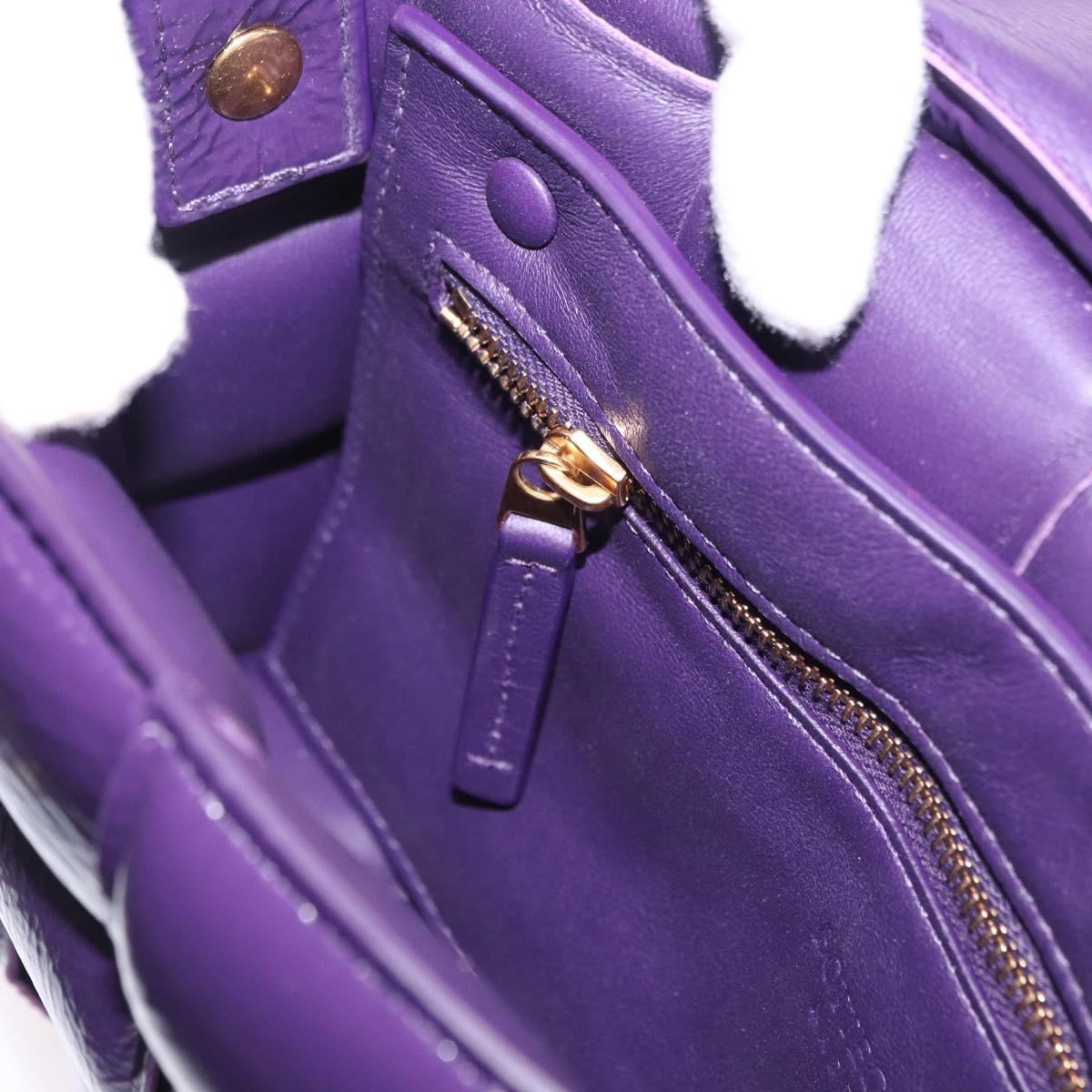 BOTTEGA VENETA MAXI INTRECCIATO Padded Cassette Bag Leather Purple Auth ka6032V