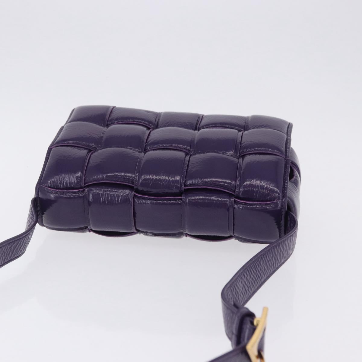 BOTTEGA VENETA MAXI INTRECCIATO Padded Cassette Bag Leather Purple Auth ka6032V