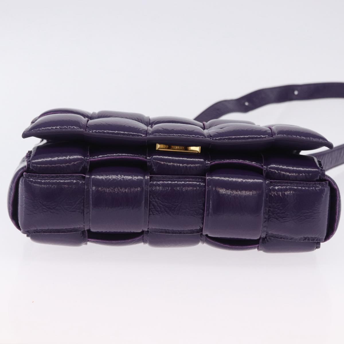 BOTTEGA VENETA MAXI INTRECCIATO Padded Cassette Bag Leather Purple Auth ka6032V