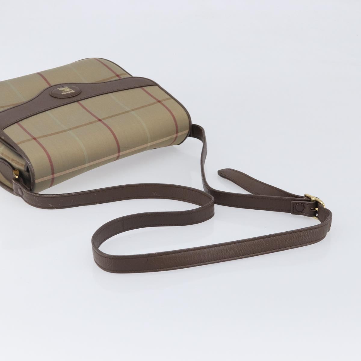 Burberrys Nova Check Shoulder Bag Canvas Beige Gold Auth ka6035