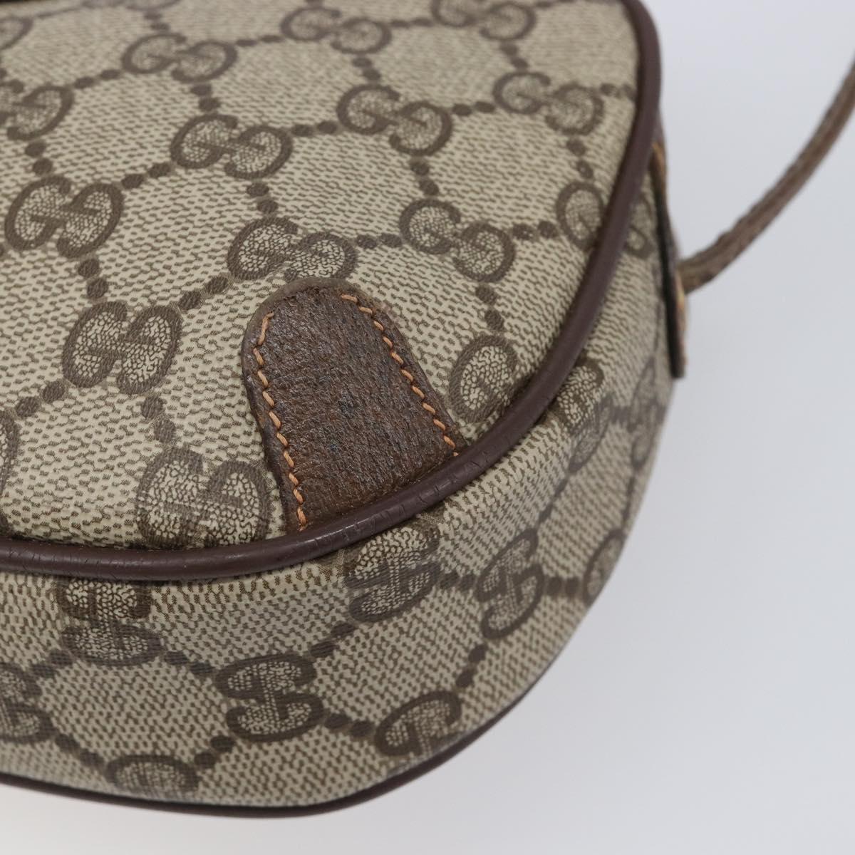 GUCCI GG Supreme Web Sherry Line Bag PVC Beige Gold 89 02 066 Auth ka6037