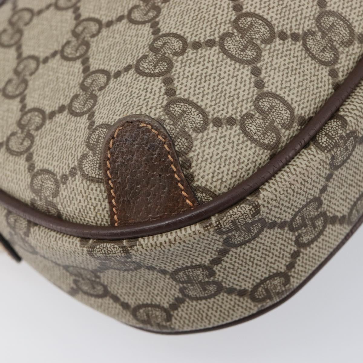 GUCCI GG Supreme Web Sherry Line Bag PVC Beige Gold 89 02 066 Auth ka6037