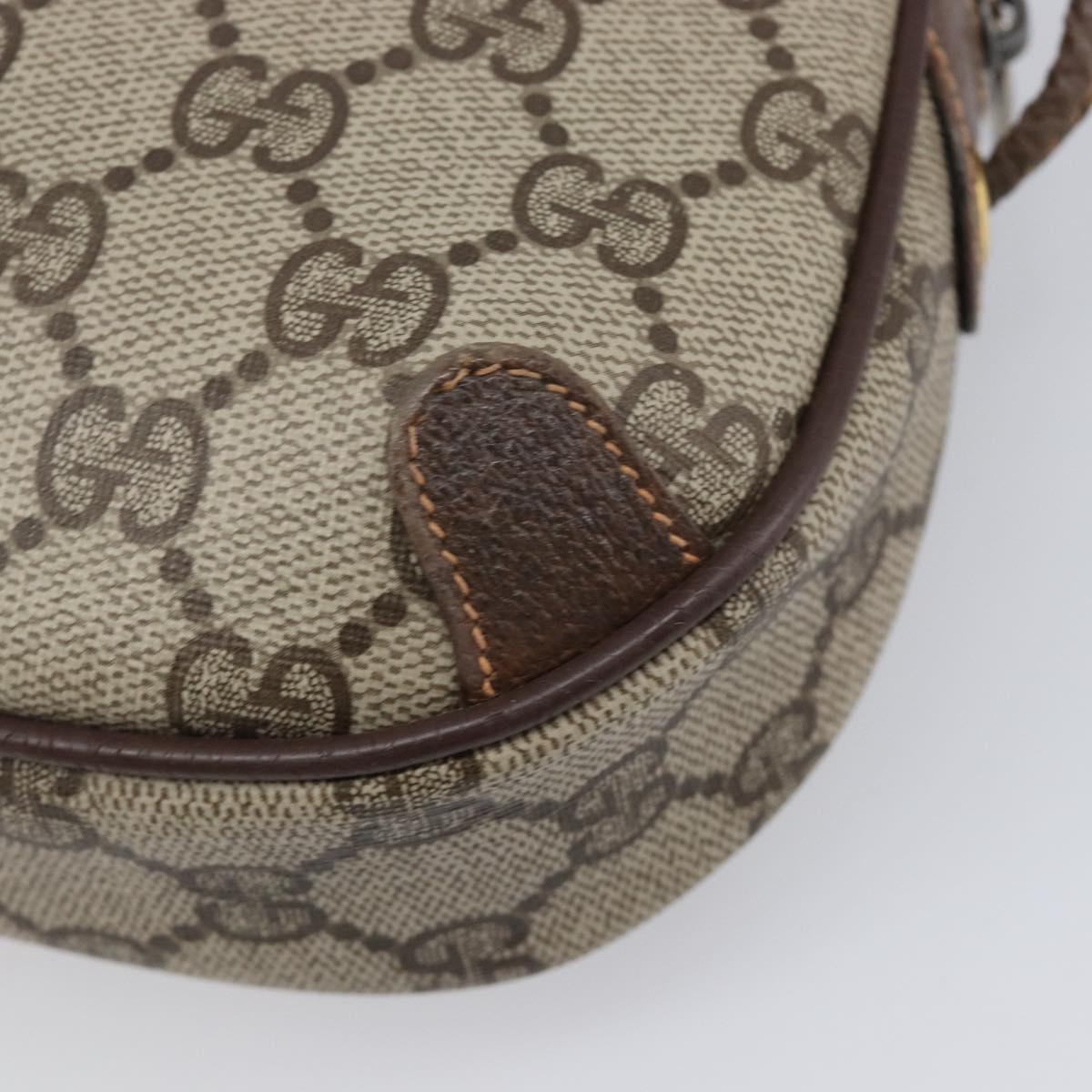 GUCCI GG Supreme Web Sherry Line Bag PVC Beige Gold 89 02 066 Auth ka6037
