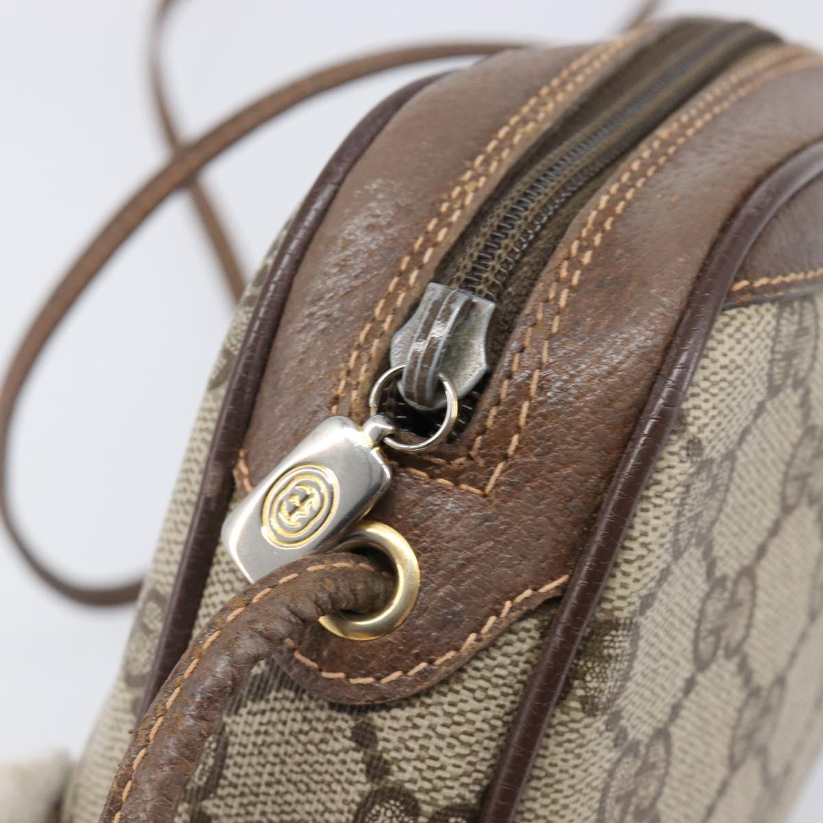 GUCCI GG Supreme Web Sherry Line Bag PVC Beige Gold 89 02 066 Auth ka6037