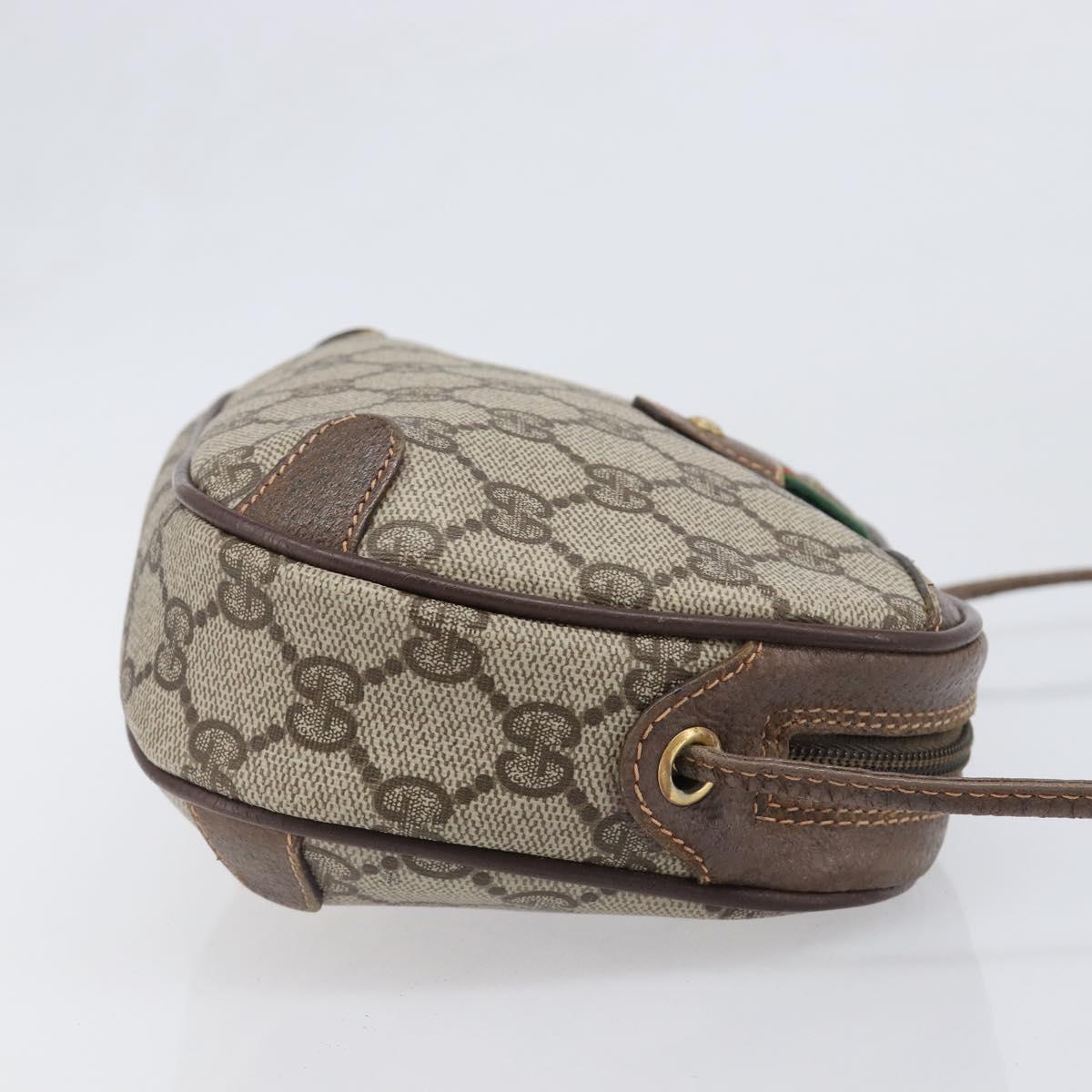 GUCCI GG Supreme Web Sherry Line Bag PVC Beige Gold 89 02 066 Auth ka6037