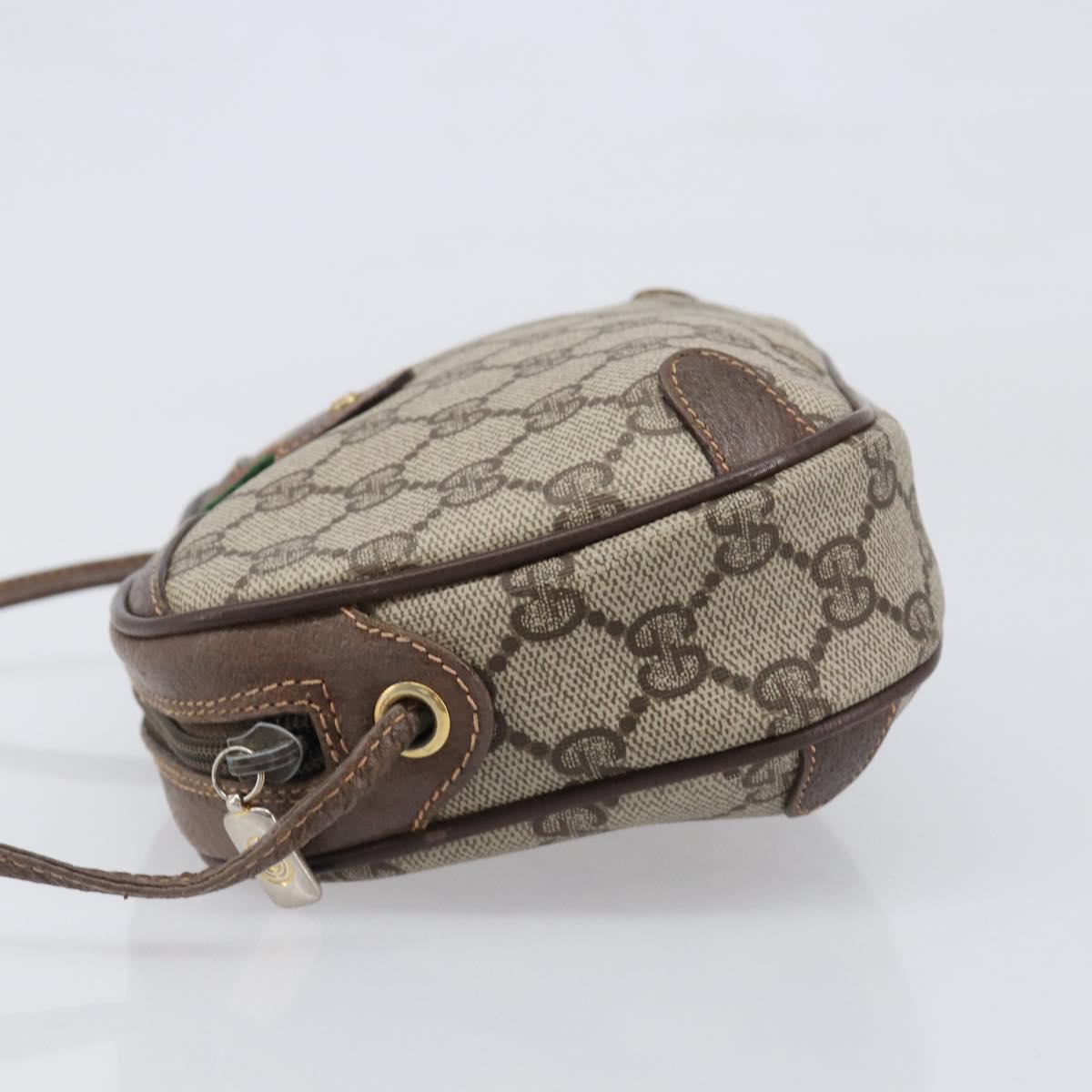 GUCCI GG Supreme Web Sherry Line Bag PVC Beige Gold 89 02 066 Auth ka6037
