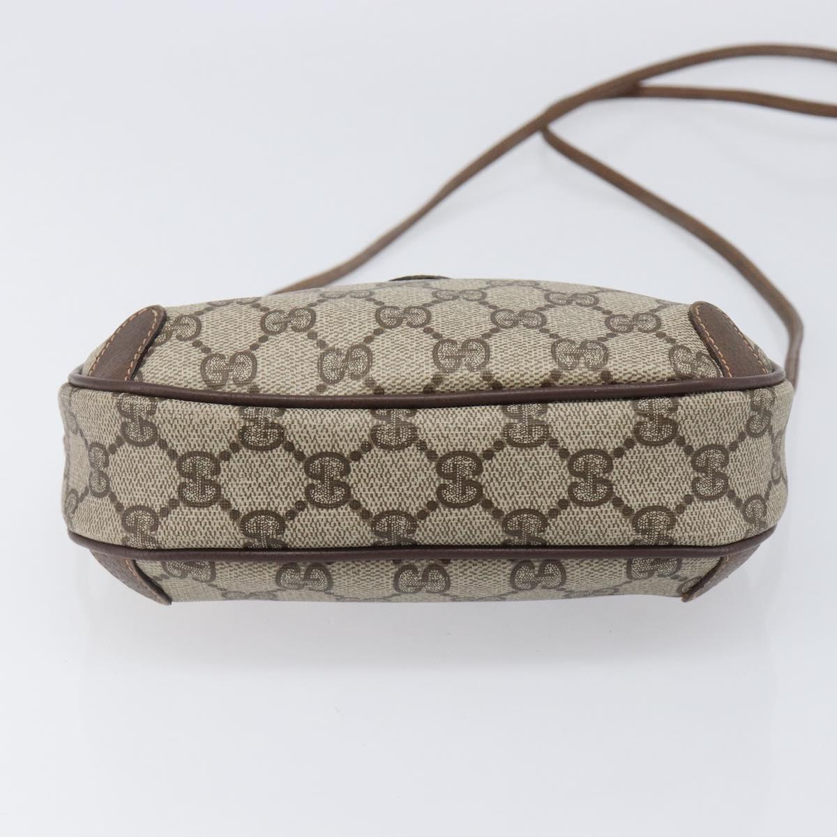 GUCCI GG Supreme Web Sherry Line Bag PVC Beige Gold 89 02 066 Auth ka6037