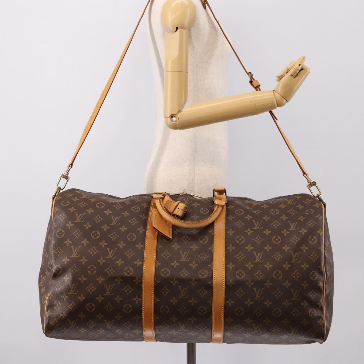 LOUIS VUITTON Monogram Keepall Bandouliere 60 Boston Bag M41412 LV Auth ka6038A