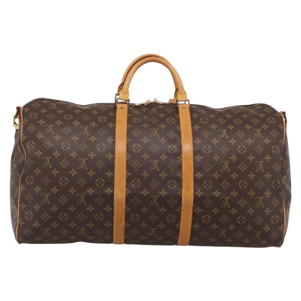 LOUIS VUITTON Monogram Keepall Bandouliere 60 Boston Bag M41412 LV Auth ka6038A