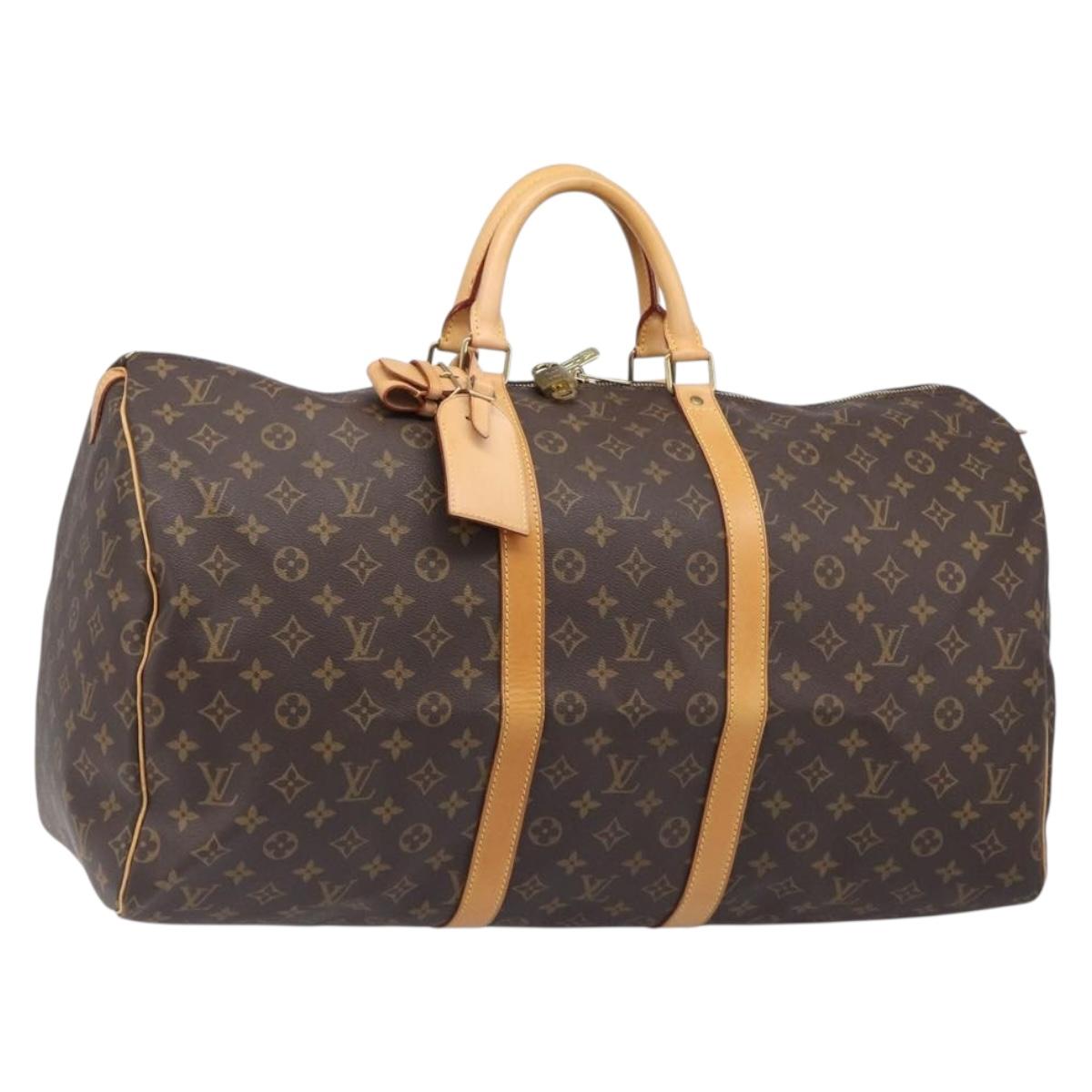 LOUIS VUITTON Monogram Keepall 55 Boston Bag M41424 LV Auth ka6039V