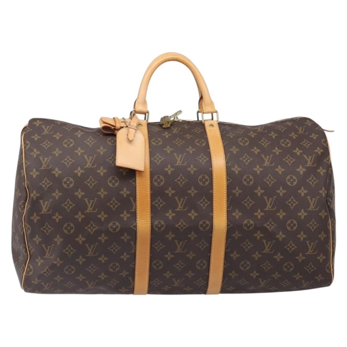 LOUIS VUITTON Monogram Keepall 55 Boston Bag M41424 LV Auth ka6039V