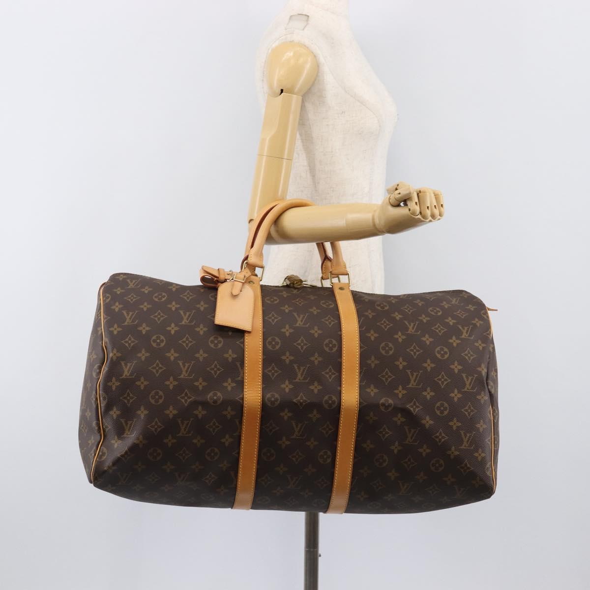 LOUIS VUITTON Monogram Keepall 55 Boston Bag M41424 LV Auth ka6039V
