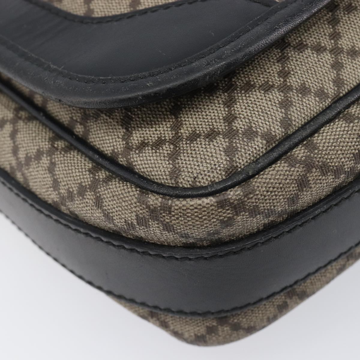 GUCCI Diamante Shoulder Bag Canvas Leather Brown Silver 295679 Auth ka6042