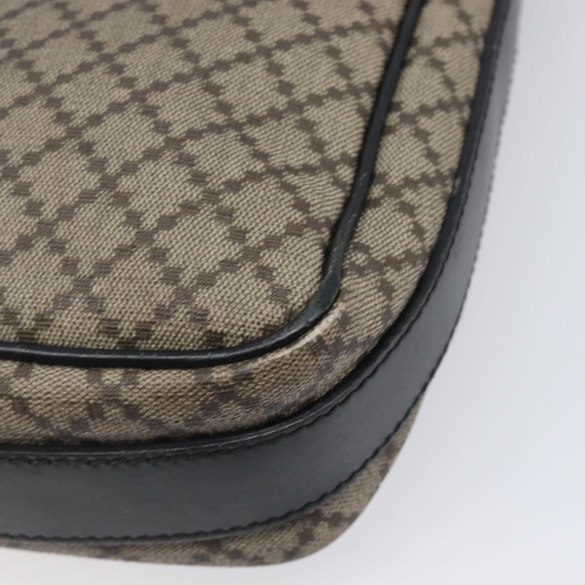 GUCCI Diamante Shoulder Bag Canvas Leather Brown Silver 295679 Auth ka6042