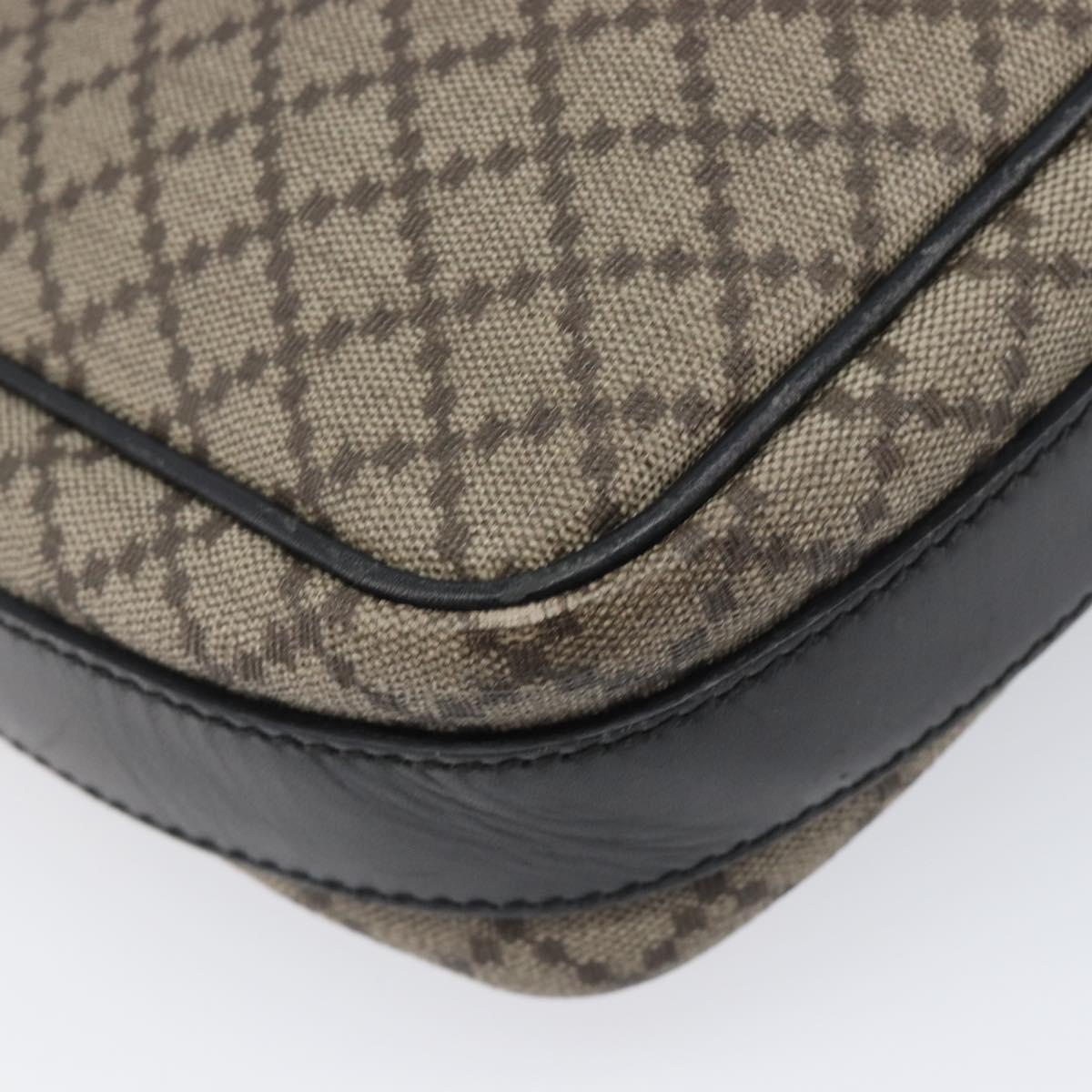 GUCCI Diamante Shoulder Bag Canvas Leather Brown Silver 295679 Auth ka6042