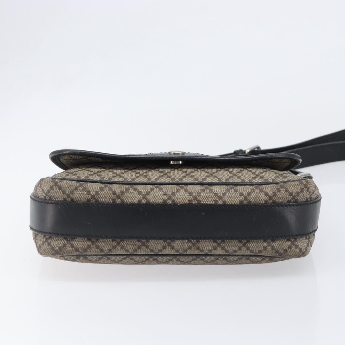 GUCCI Diamante Shoulder Bag Canvas Leather Brown Silver 295679 Auth ka6042
