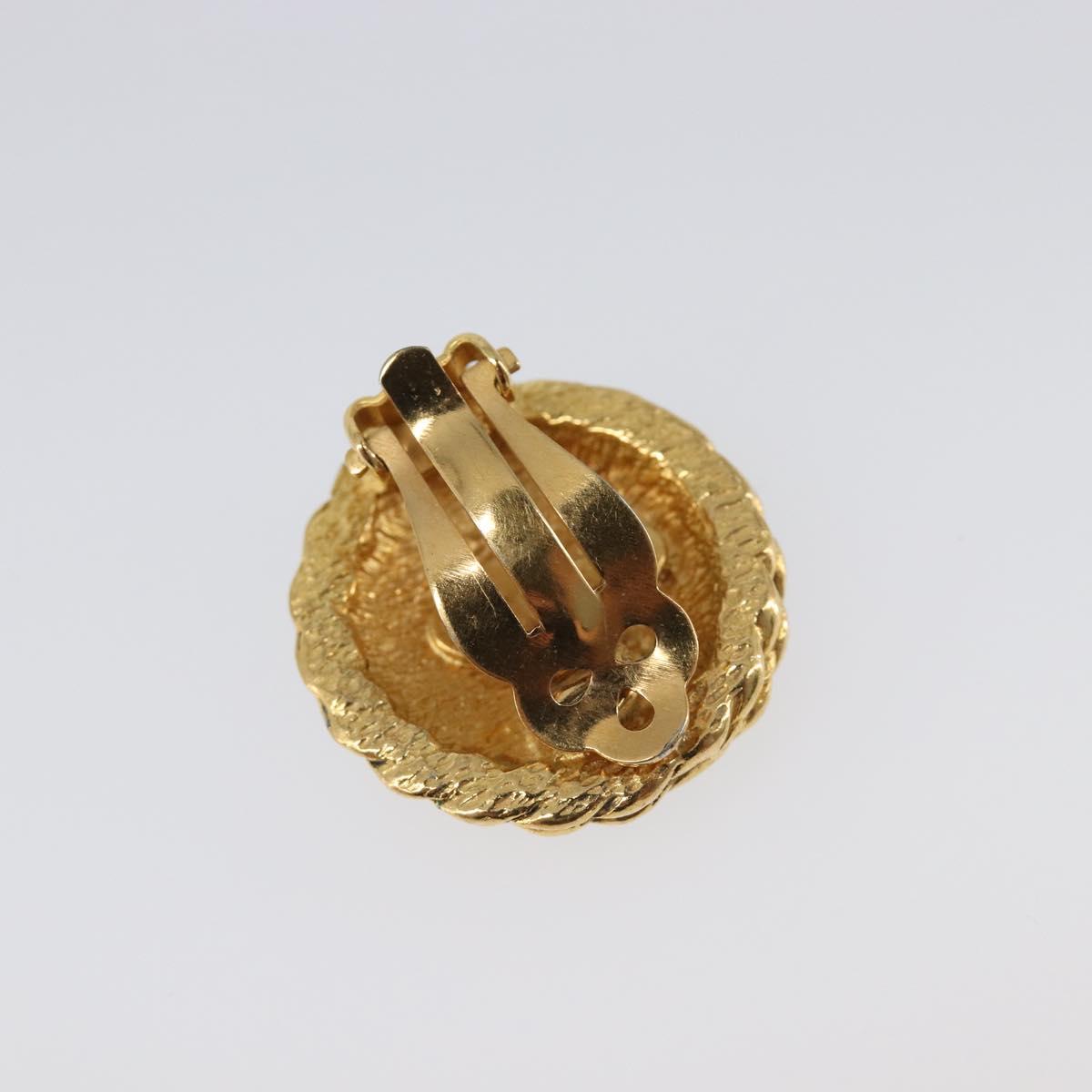 CHANEL Earring metal Gold Tone CC Auth ka6048