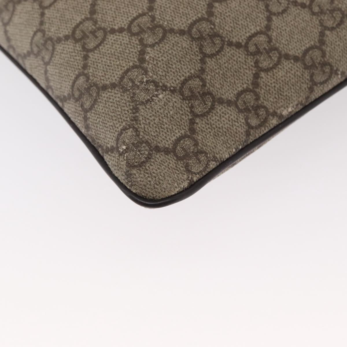 GUCCI GG Supreme Shoulder Bag PVC Beige Silver 141626 Auth ka605