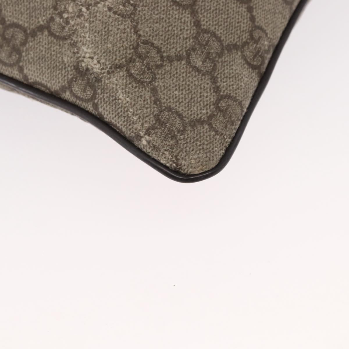 GUCCI GG Supreme Shoulder Bag PVC Beige Silver 141626 Auth ka605