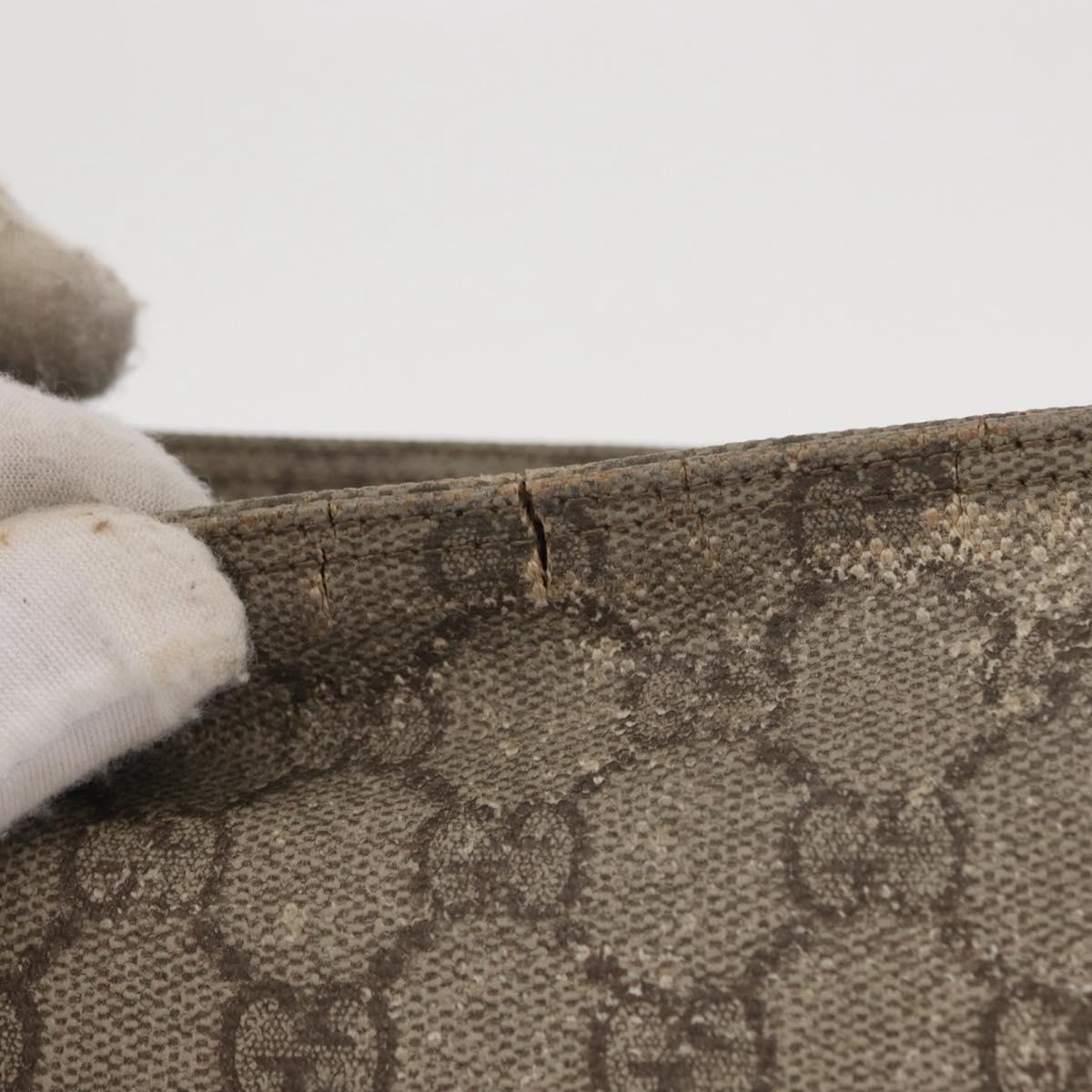 GUCCI GG Supreme Shoulder Bag PVC Beige Silver 141626 Auth ka605