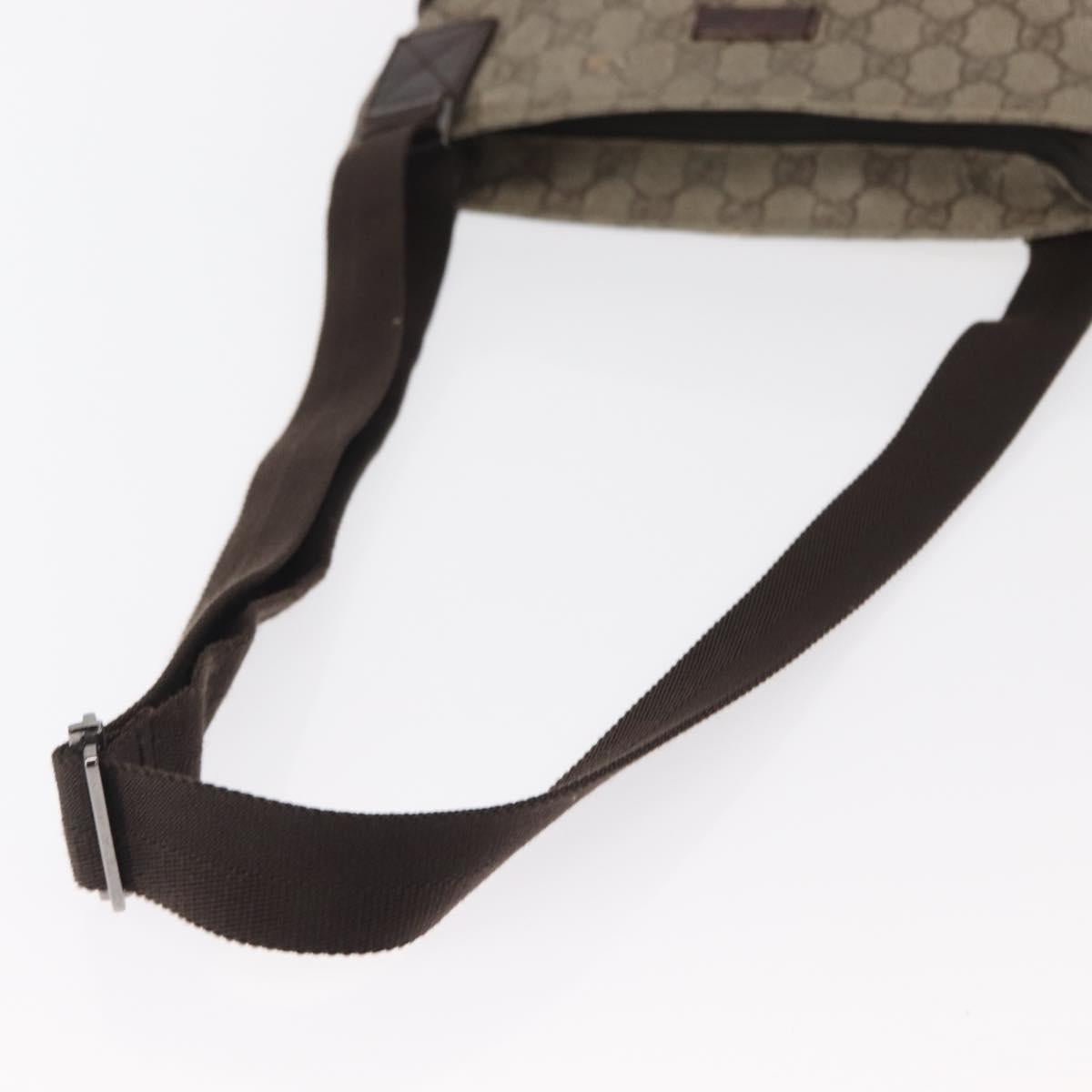 GUCCI GG Supreme Shoulder Bag PVC Beige Silver 141626 Auth ka605