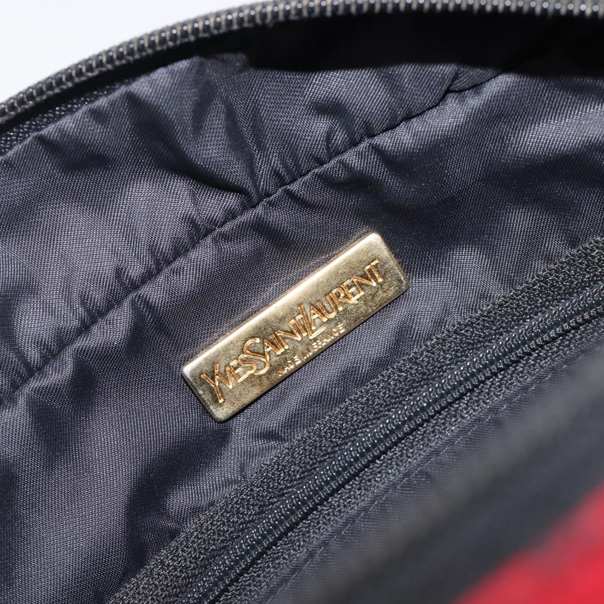 SAINT LAURENT Hand Bag Nylon Multicolor Gold Auth ka6053