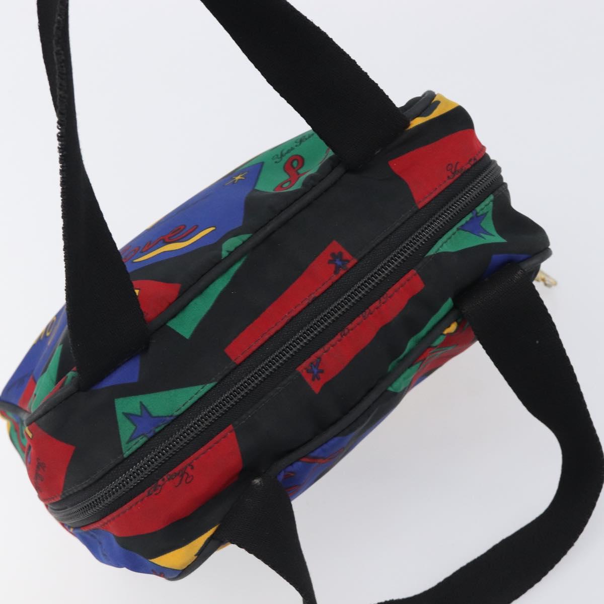 SAINT LAURENT Hand Bag Nylon Multicolor Gold Auth ka6053