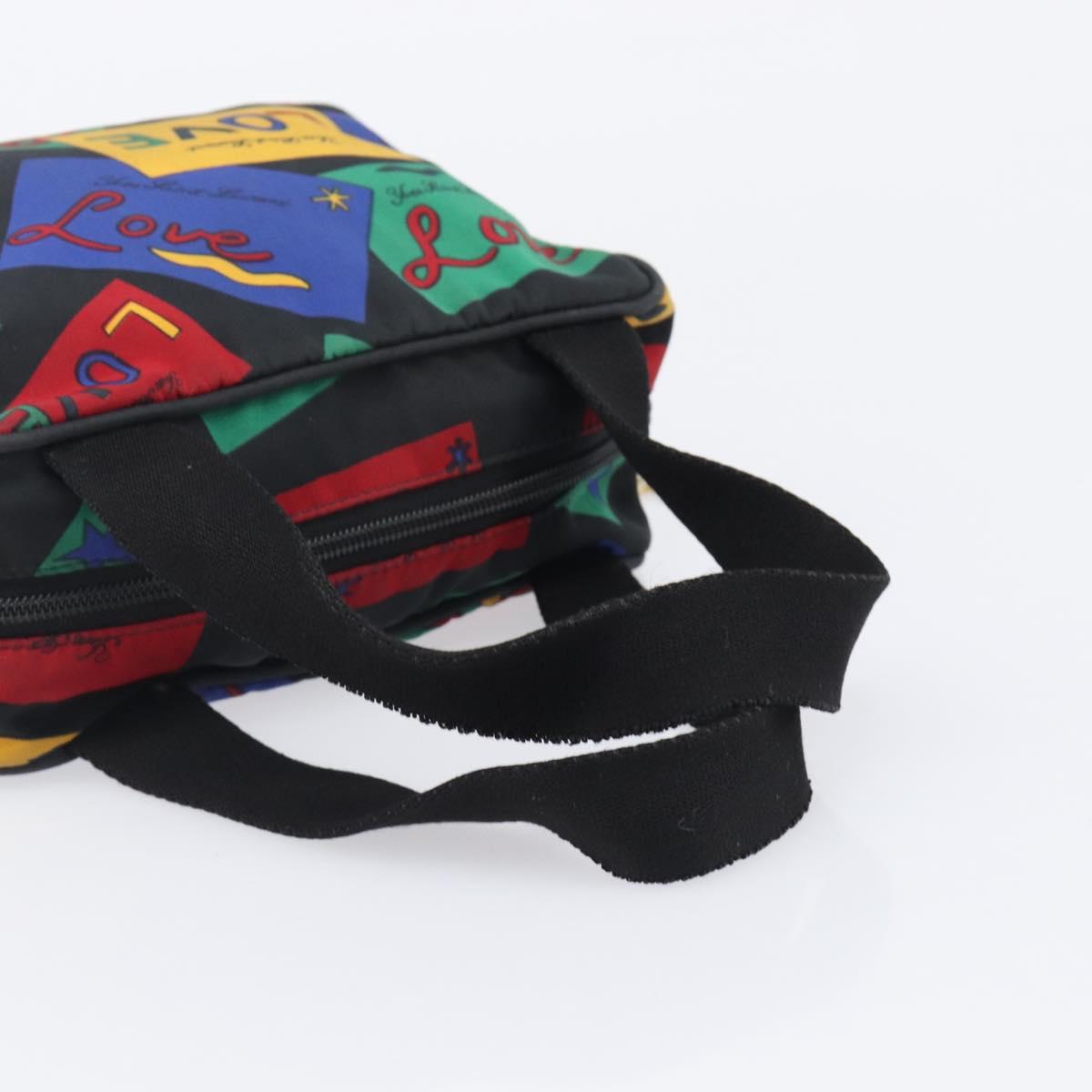 SAINT LAURENT Hand Bag Nylon Multicolor Gold Auth ka6053