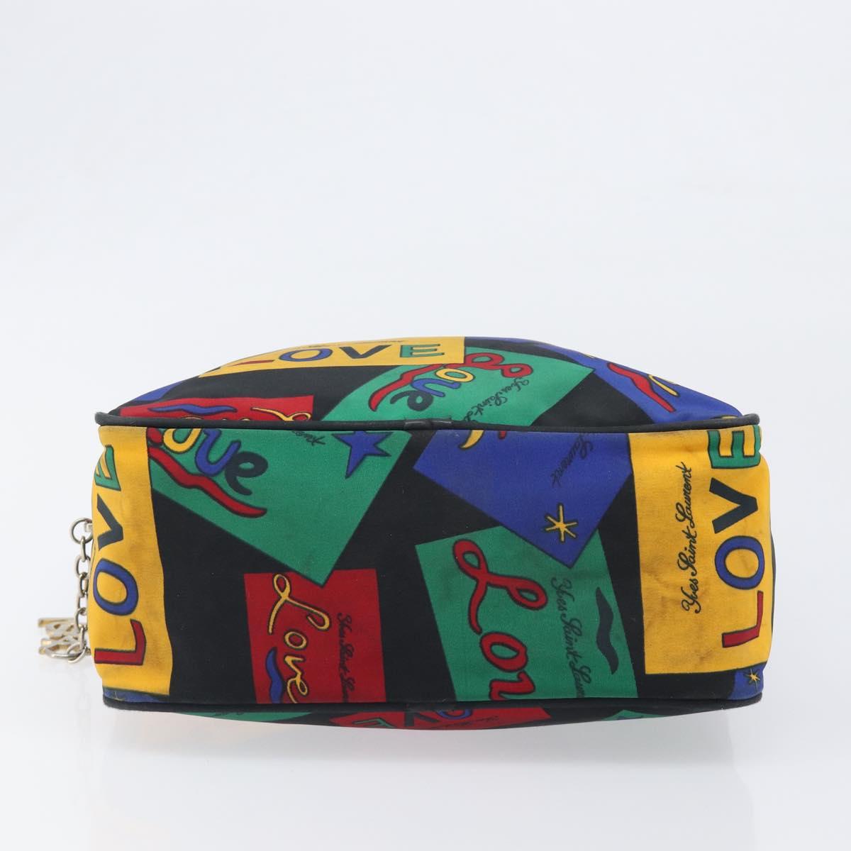 SAINT LAURENT Hand Bag Nylon Multicolor Gold Auth ka6053
