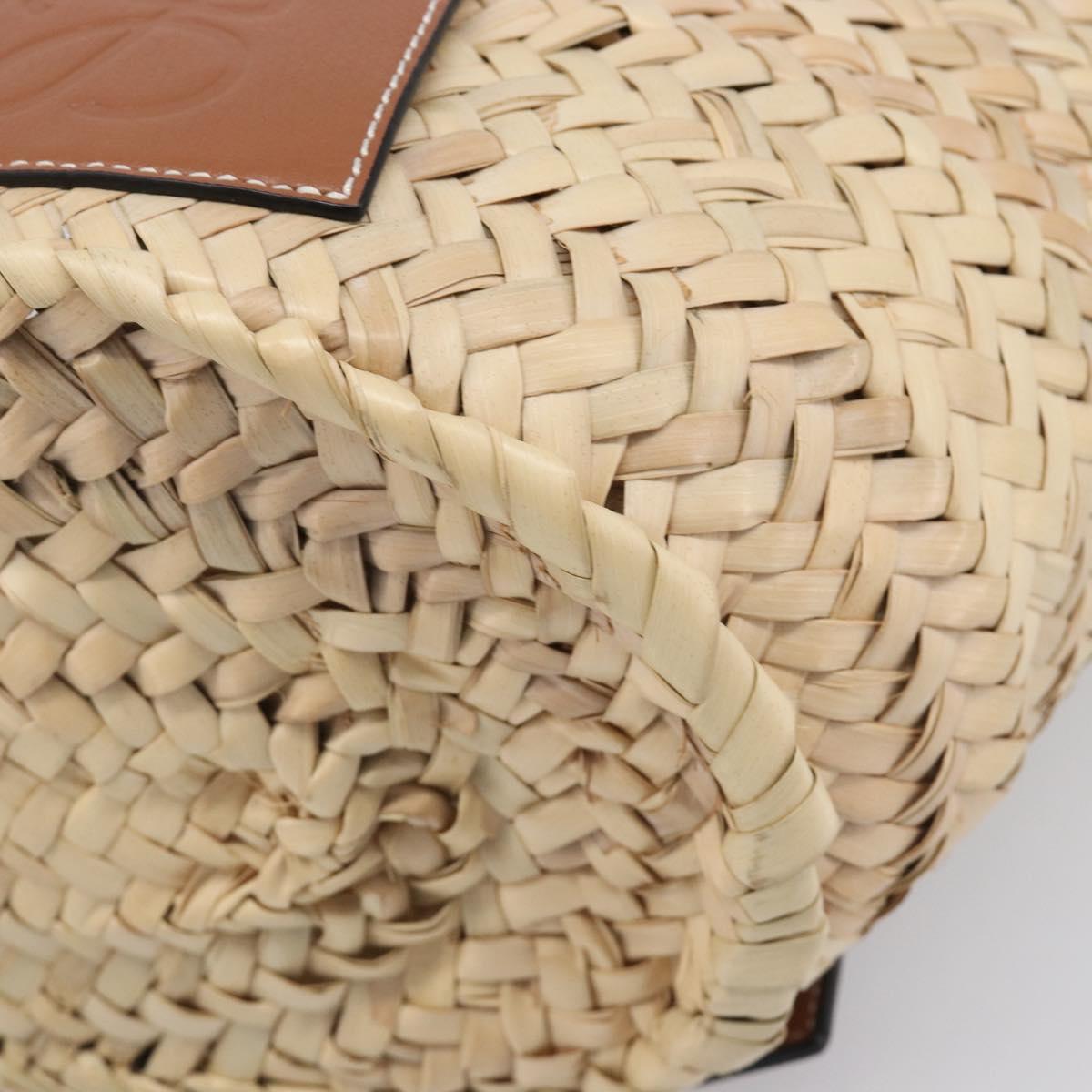 LOEWE Basket Bag Hand Bag Raffia Beige Auth ka6056V