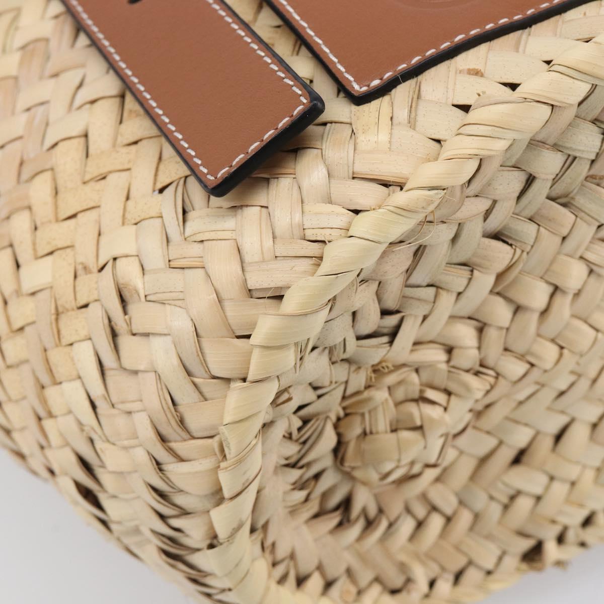 LOEWE Basket Bag Hand Bag Raffia Beige Auth ka6056V