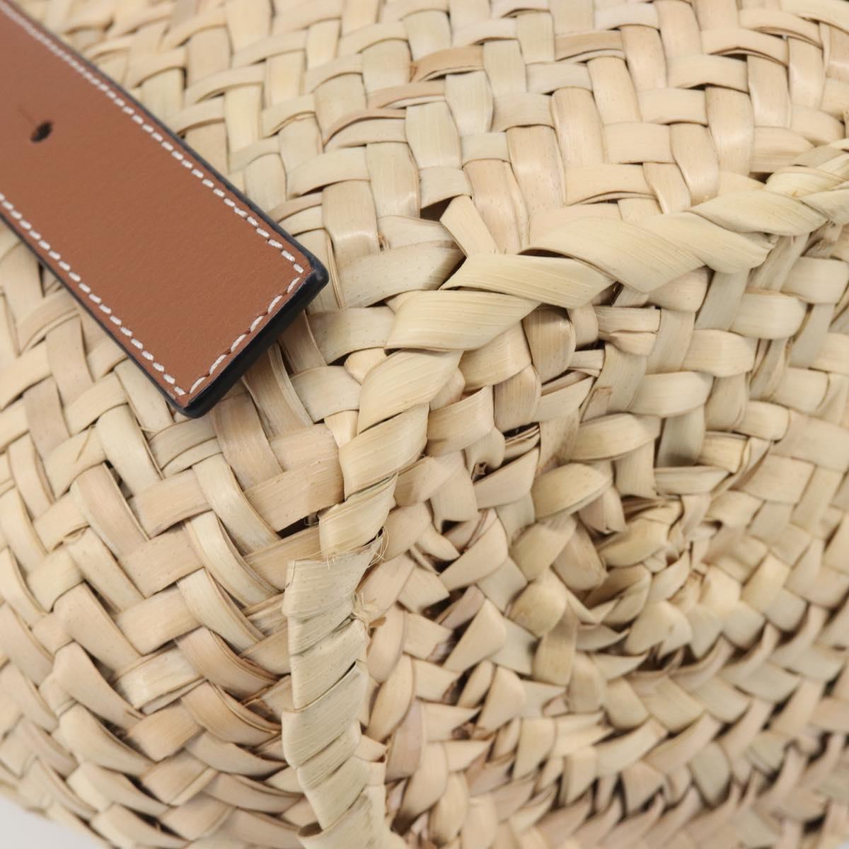 LOEWE Basket Bag Hand Bag Raffia Beige Auth ka6056V