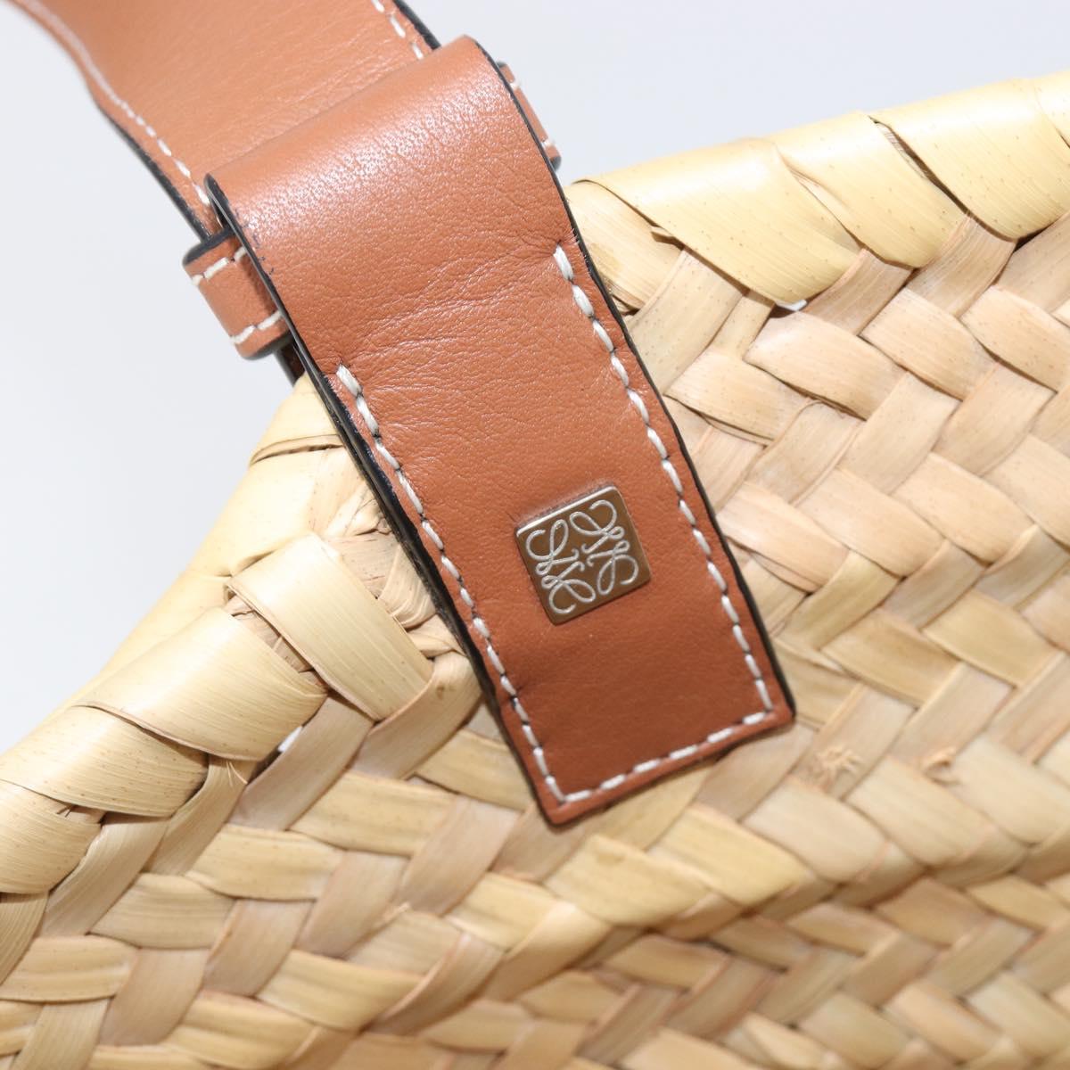 LOEWE Basket Bag Hand Bag Raffia Beige Auth ka6056V