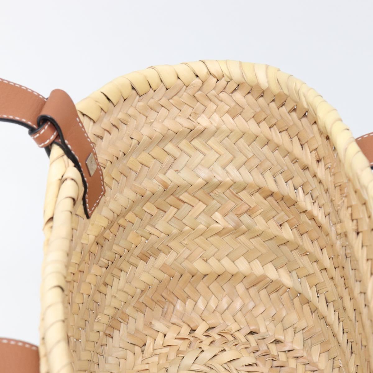 LOEWE Basket Bag Hand Bag Raffia Beige Auth ka6056V