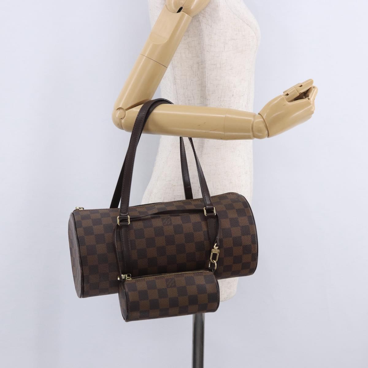 LOUIS VUITTON Damier Ebene Papillon 30 Hand Bag N51303 LV Auth ka6057V